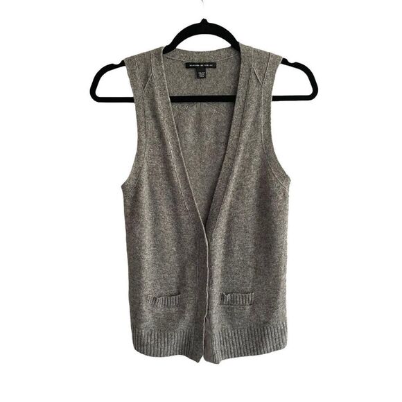 BANANA REPUBLIC Grey Wool Cashmere Sleeveless Button Front Cardigan Vest XS - Picture 1 of 3